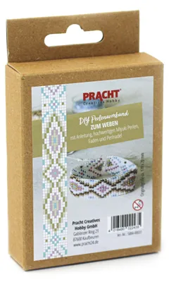 Image de PRACHT Kit de bricolage DIY Bracelet à tisser avec perles blanc/multicolore 170x20mm