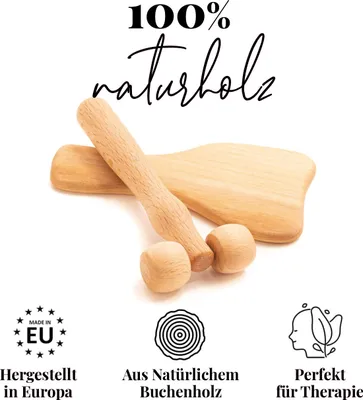 Immagine prodotto di set di massaggio corpo in legno tuuli Gua Sha Derma Roller per viso collo spalle braccio mano