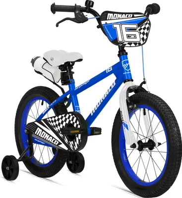 Produktbild von Bergsteiger Monaco 16 Zoll Kinderfahrrad, geeignet für 4, 5, 6 Jahre, BMX, Stützräder, Rücktrittbremse, Trinkflasche, Kettenschutz