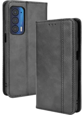 Produktbild von Mobigear Sensation Schutzhülle für Motorola Edge (2021) – Klapphülle/Etui mit Geldbörsenfunktion – Schwarz