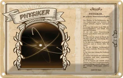 Produktbild von vianmo Blechschild 20x30 cm Physiker Beruf Arbeit