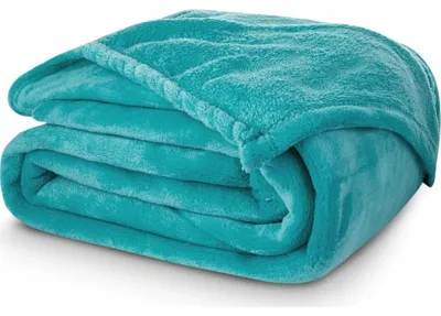 Zdjęcie produktu dla Koc mikroplyszowy 150x200 cm Turkusowy