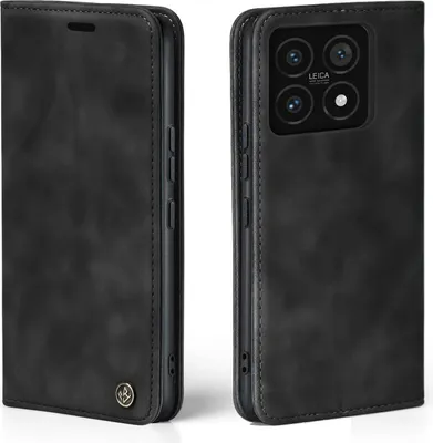 Produktbild von Handy Hülle für Xiaomi 14 Pro Klapphülle Bookcase Flip Cover Handy Tasche Etui Farbe: Schwarz