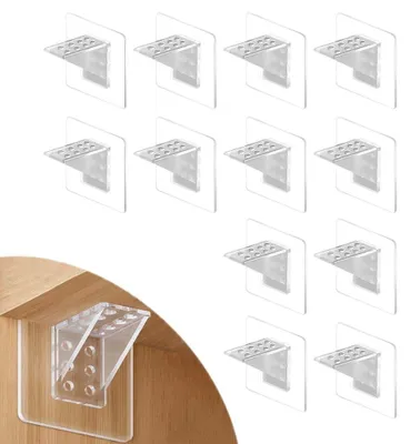 Produktbild von Selbstklebende Plankenhalterungen - 12 Stück - Transparent
