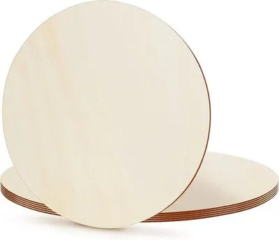 Produktbild von Unbearbeitete Holzkreise 40 cm 25 mm - Standard Holzplatten Pack von 6 - Schnitte für Hobby-Unterstützer Hauseinrichtung & Dekoration Holzplatten