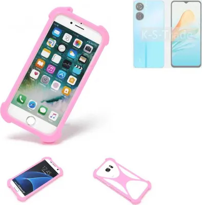 Produktbild von K-S-Trade Handy Hülle kompatibel mit ZTE Axon 40 Lite Schutz Hülle Bumper Silikon Schutz Hülle Cover Case Silikoncase Silikonbumper TPU Softcase