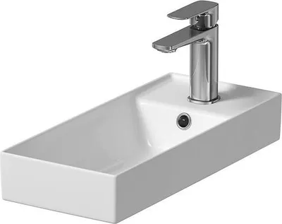 Zdjęcie produktu dla Umywalka ceramiczna LARGA 50x22 cm biały ROCKLITE z antybakteryjną powłoką Silver Protect