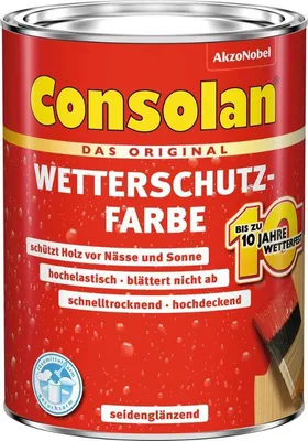 Produktbild von Consolan Wetterschutzfarbe grün 206 2,5L Holzfarbe Deckfarbe