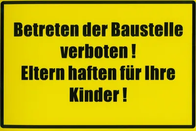Produktbild von Schild "Betreten der Baustelle verboten, Eltern haften für ihre Kinder"