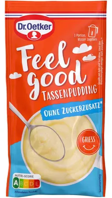 Produktbild von Dr. Oetker Feel Good Tassenpudding Grieß ohne Zuckerzusatz 67g