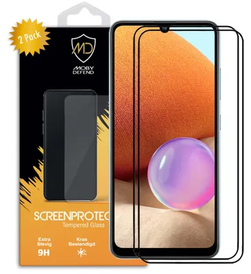 Productafbeelding van 2-Pack MobyDefend Screenprotectors - Geschikt voor  Samsung Galaxy A52 / A52s  -  Screensavers Met Zwarte Randen - Gehard Glas