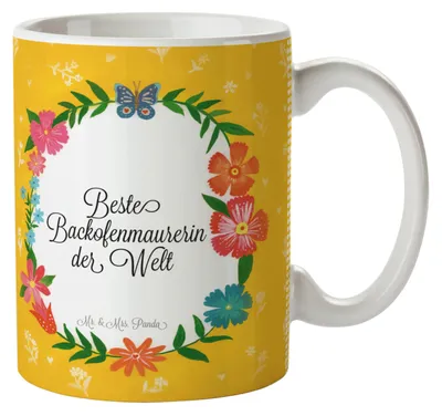 Produktbild von Mr. & Mrs. Panda Becher Backofenmaurerin - Geschenk, Tasse, Kaffeebecher, Berufsausbildung, Pott, Bedruckte, Kaffeetasse, Ausbildung, Schenken