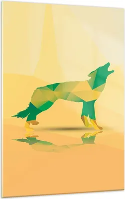Produktbild von Bilder auf glas - Einteilig - Wolf modern Grafik - 50x70cm - Glasbilder - Wandbilder - Bilder - zum Aufhängen bereit - Wanddekoration aus Glas - Glas Bilder - Wandbild auf Glas - GPA50x70-2809