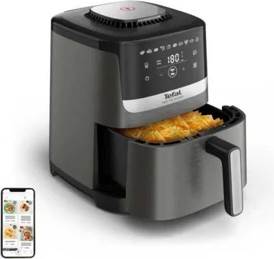 Obrázek produktu pro Fritéza Tefal Easy Fry Silence EY551HE0 Jednoduchá 5l samostatná horkovzdušná fritéza Černá, šedá, nerezová ocel