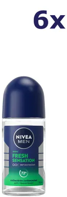 Immagine prodotto di 6 deodoranti roll-on Nivea Men Fresh Sensation da 50 ml