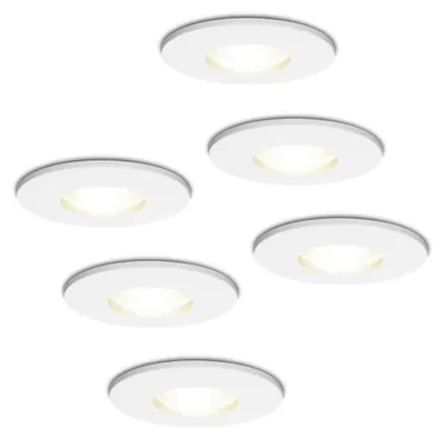 Produktbild von hoftronic LED Einbaustrahler 4 Watt 4000K GU10 IP44 Weiß 6er Set