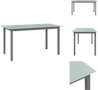 Produktbild von vidaXL Gartentisch Hellgrau 150x90x74 cm Aluminium und Glas -  Gartentische