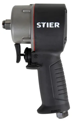 Produktbild von STIER Druckluft Schlagschrauber 13-MBS, Extra kurz, Jumbo Hammer-Schlagwerk, max. Lösemoment: 1.275 Nm, 1/2 Zoll, 3 Stufen, Rechts- und Linkslauf, Arbeiten in beengten Verhälnissen einfach
