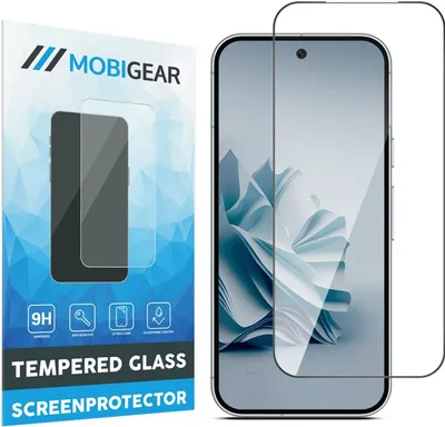 A product packaging box and a screen protector on a phone.