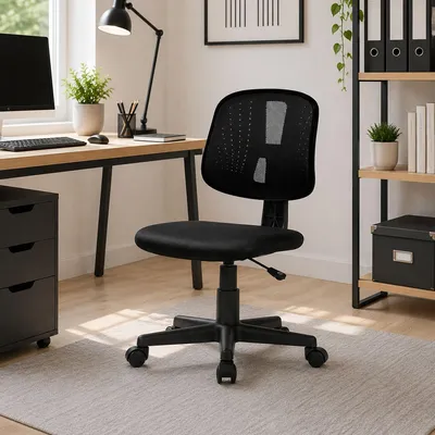 Produktbild von Bürostuhl Dlazeti, Arbeitsbürostuhl, Ergonomischer Bürositz, 49x43h81/93 cm, Schwarz