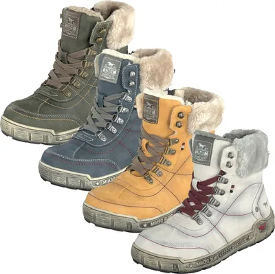 Produktbild von Mustang Damen Schnürboots Stiefeletten Warmfutter 1290-607, Größe:39 EU, Farbe:Weiß