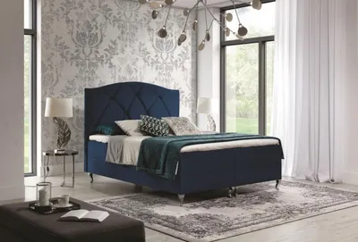 Produktbild von Kontinentales Bett 180x200 BENITA - blau + GRATIS Matratzenauflage