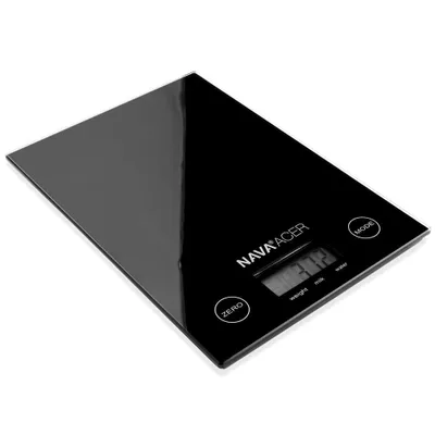Obrázok produktu pre Digitálna kuchynská váha v čiernom skle s LCD a nosnosťou 5 kg
