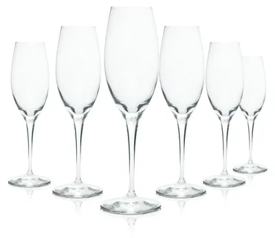 Produktbild von 6x Lanson Glas 0,1l Champagner Flöte Kelch Gläser Geeicht Gastro Sekt Secco Bar
