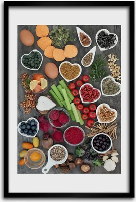 Produktbild von Bild - Bilderrahmen - 40 cm x 60 cm - MDF - Rahmen - Wandkunst - Gesundes Essen