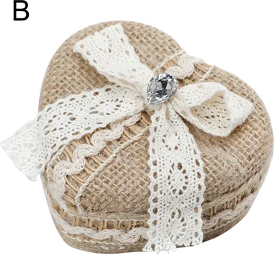 Produktbild von Ringkasten auffällige exquisite Handwerkskunst herzförmige hölzerne Ehering-Ringbox für Verlobung-B