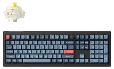 Zdjęcie produktu dla Keychron V6 Max, Pełnowymiarowy (100%), Przewodowy i Bezprzewodowy, RF Wireless + Bluetooth, Mechaniczna, RGB LED, Czarny, Szary