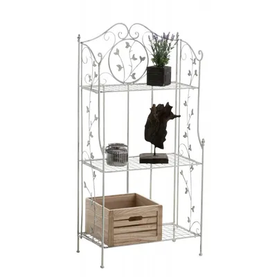 Produktbild von CLP Standregal klappbar Reus Etagere im Landhausstil Pflanzenregal aus Metall antik weiß