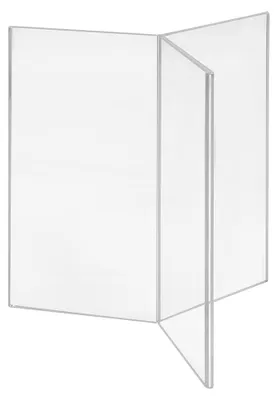 Immagine prodotto di Espositore pubblicitario a 3 facciate in vetro acrilico, formato DIN lungo, verticale, da tavolo, a forma di stella, 10,5 x 21 cm, Zeigis®