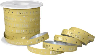 Obrázek produktu pro C.E. PATTBERG PATTBERG Ringelband Happy Birthday 1cmx100m gelb