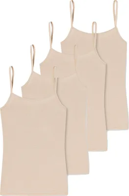 Produktbild von Schiesser 4er Pack Modal Essentials Spaghetti Top Hals- und Armausschnitt mit feinem Einfass, Formstabiles, temperaturausgleichendes Material, In herrlich bequemer, elastischer Single-Jersey-Qualität