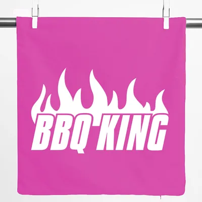 Produktbild von Huuraa Kissenbezug BBQ King Flammen 40x40cm Fuchsia Baumwolle Dekokissenbezug Geschenkidee