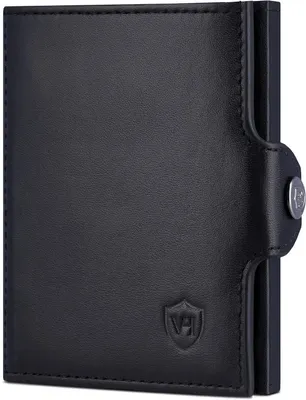 Produktbild von Slim Wallet Leder mit Münzfach RFID Schutz Mini Geldbörse Kartenetui Portemonnaie Dünn Kompakt Scheinfach Herren Damen Geschenkbox