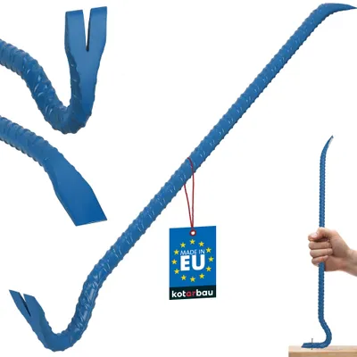 Produktbild von KOTARBAU® Brecheisen 80 cm mit Kuhfuß Doppelseitig Nageleisen Biegefest Brechstange Nagelzieher Werkzeug Bewehrungsstahl Pulverbeschichtet Blau