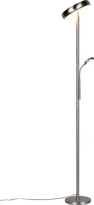 Obrázok produktu pre Stojacia lampa LED, matný nikel, stmievateľná, diaľkové ovládanie, H 183 cm