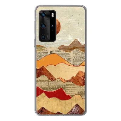 Produktbild von MuchoWow® Handyhülle Schutzhülle Hülle für Huawei P40 Pro Vintage - Zeitung - Marmor Silikon Softcase Handy Hülle - Schutz