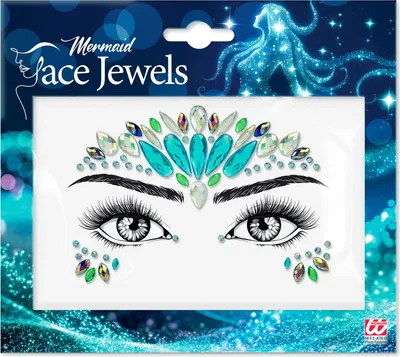 Produktbild von Face Jewels "Meerjungfrau" | Mehrfarbig - Selbstklebende Glitzersteine