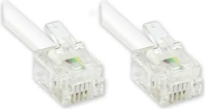 Produktbild von RJ11 Western Verbindungskabel, 6p4c, weiß, 3m, Good Connections®