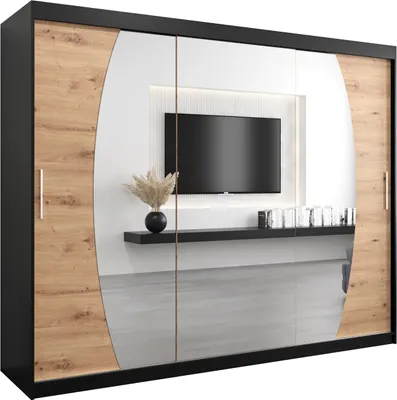 Produktbild von Kleiderschrank, Schiebetürenschrank Schlafzimmer, Schrank mit Spiegel ELYPSE 250 cm