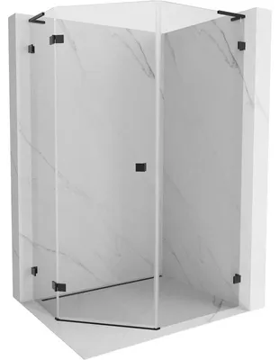 Obrázek produktu pro Mexen Lunar L pentagonální sprchový kout sklopný levý 90 x 100 cm, transparentní, černá - 831L-090L-100P-70-00-L