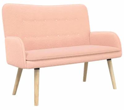 Immagine prodotto di vidaXL Divano a due posti Rosa 115 x 61 x 87 cm Bouclé