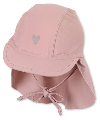 Image de Casquette de protection solaire Sterntaler, modèle "Herz", protection UV 50+, bonnet pour bébé avec protection du cou et cordon de serrage