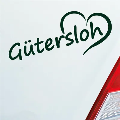 Produktbild von Auto Aufkleber Gütersloh Herz Stadt City Liebe Love Heart 19x8 cm Dunkelgrün Sticker Heckscheibenaufkleber