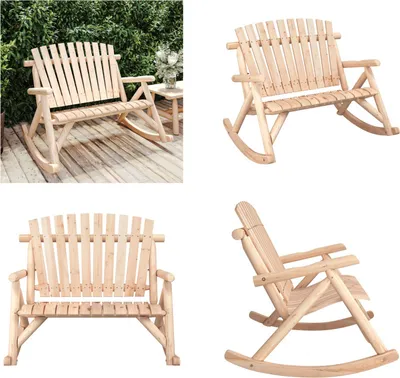 Produktbild von vidaXL Garten Schaukelbank 2 Sitzer 123x96x102 cm Massivholz Fichte - Garten Schaukelbank - Garten Schaukelbänke - Holz Schaukelbank - Adirondack Schaukelbank