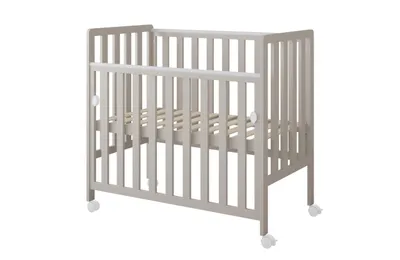 Produktbild von ZEE BAMBI Kaschmir Beistellbett Baby mit Matratze & Rollen 100x50 cm Tragbar Babybett Verstellbarer Stubenwagen Kinder Bett 3-fach Höhenverstellbar