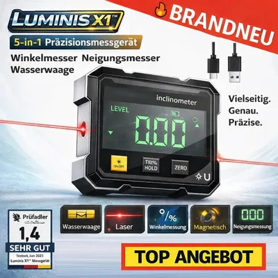 Obrázok produktu pre Luminis X1™ 5 v 1 presný merací prístroj uhlomer sklonomer vodováha